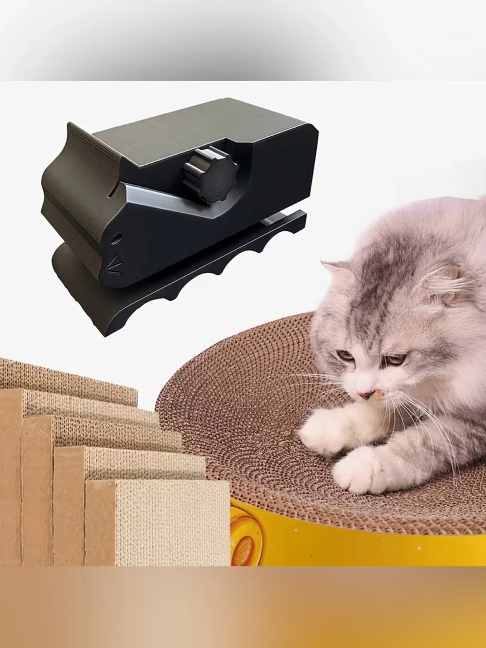 Cat Scratching Cardboard Cutter Ergonomic 3D Print Adjustable Cutting DIY Green